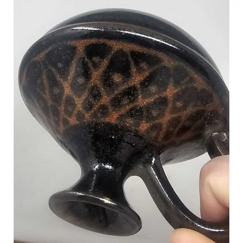 Vintage Artisan Studio Ceramic Clay Pottery Single Stem Bud Holder Signed Vase